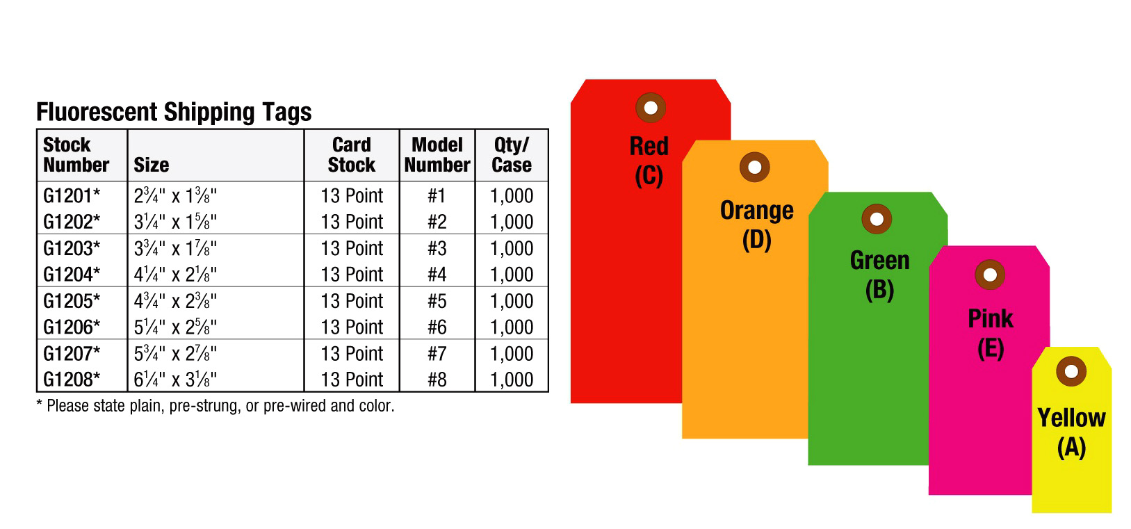 Florescent Shipping Tags